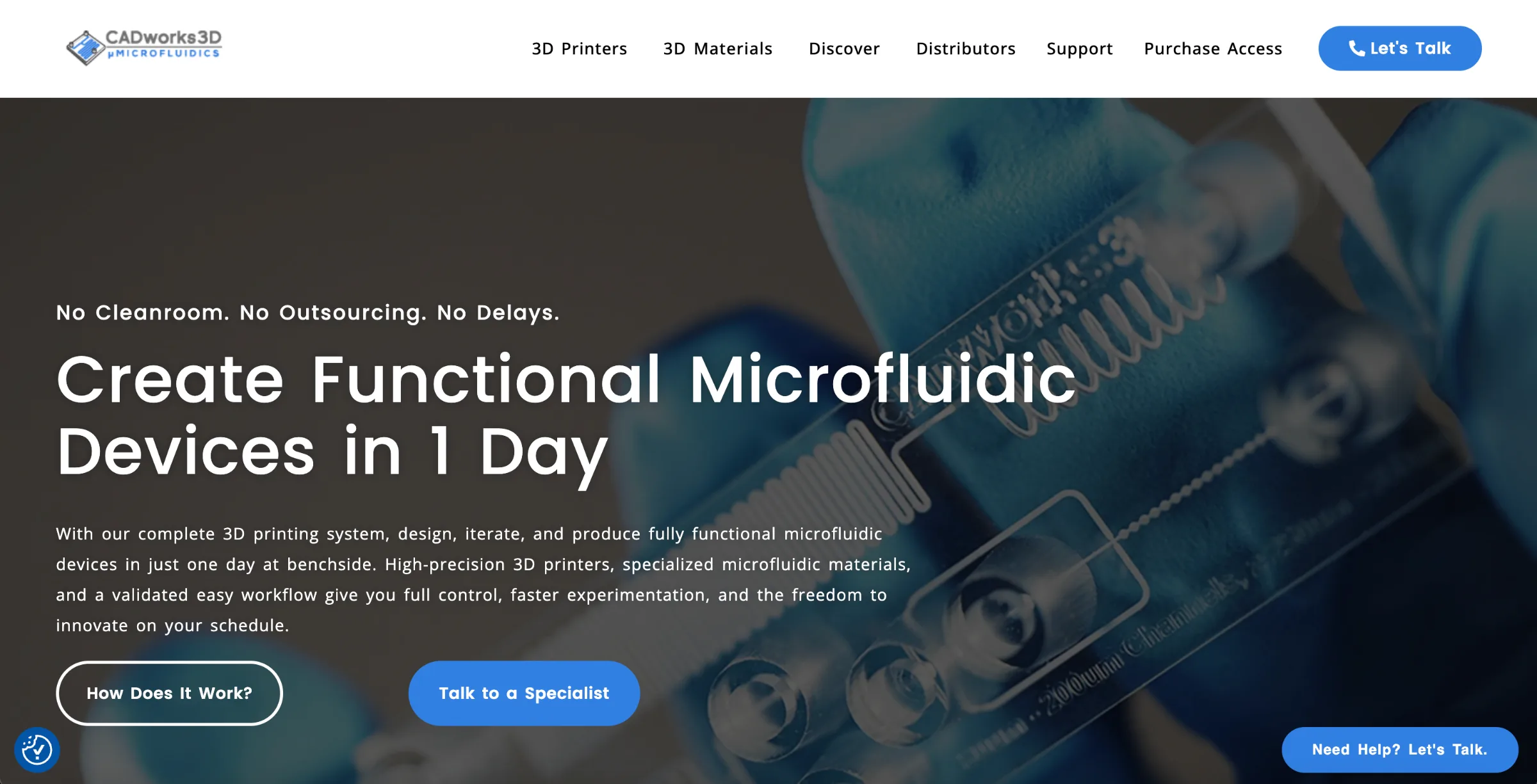 The redesigned CADworks3D homepage hero