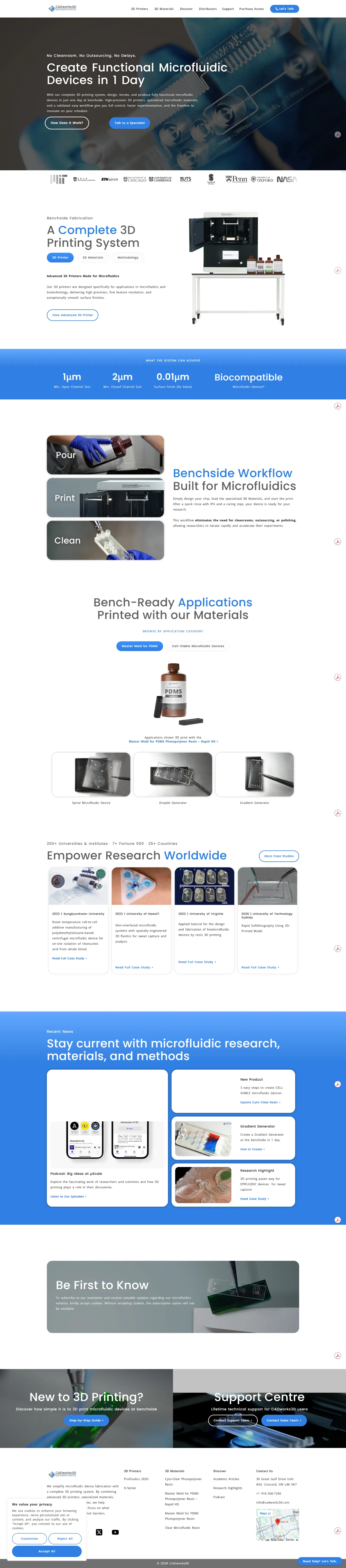 The full redesigned CADworks3D homepage